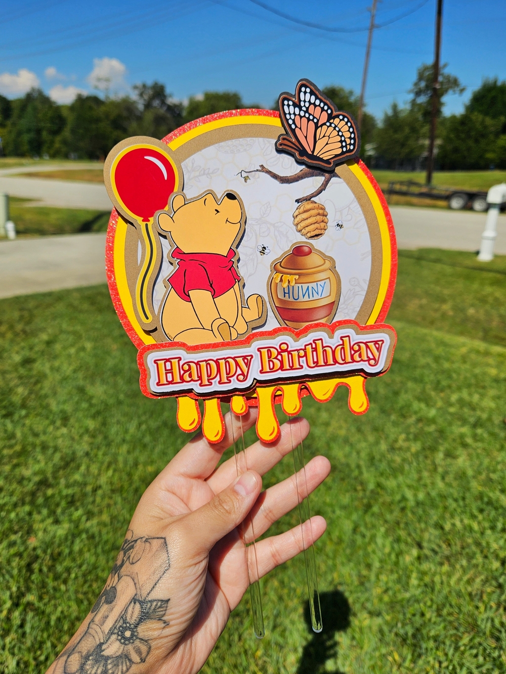 Winnie The Pooh 'Happy Birthday' Cake Topper